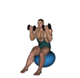 Dumbbell Press - Fitness Ball Rotation
